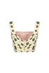 Marimba Silk Martellato Top  / Ivory Green Chintz